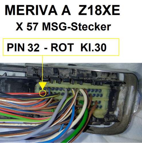 X 57 MSG-Stecker Z18XE Rückseite
