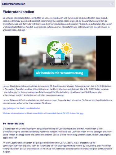 E-Autos laden bei Aldi