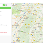 Karte mit Kaufland-Normalladesäulen-Standorten