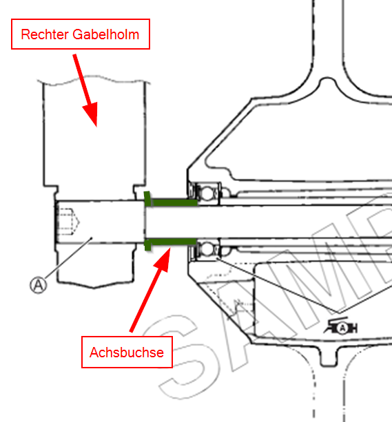 Suzuki VZ1600 Vorderrad Achsbuchse spiel