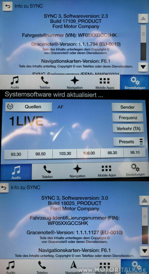 Sync 3 Update auf Version 3.0