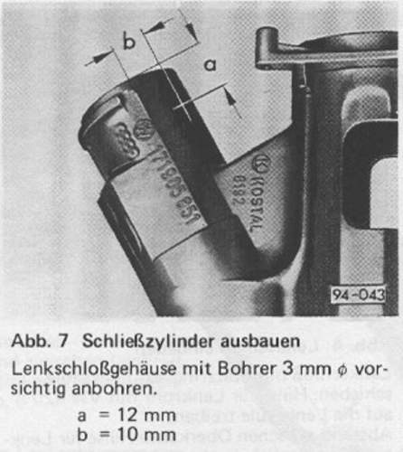 Schließzylinder T3 ausbauen
