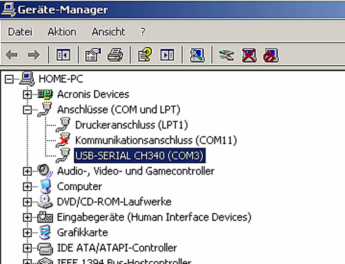 Geraetemanager-usb-seriell