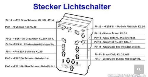 Pinbelegung Lichtschalter