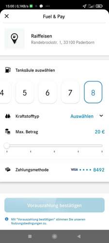 Maximaler Tankbetrag