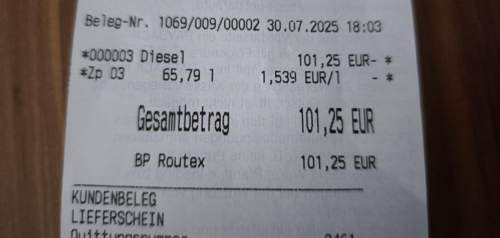 66 Liter getankt