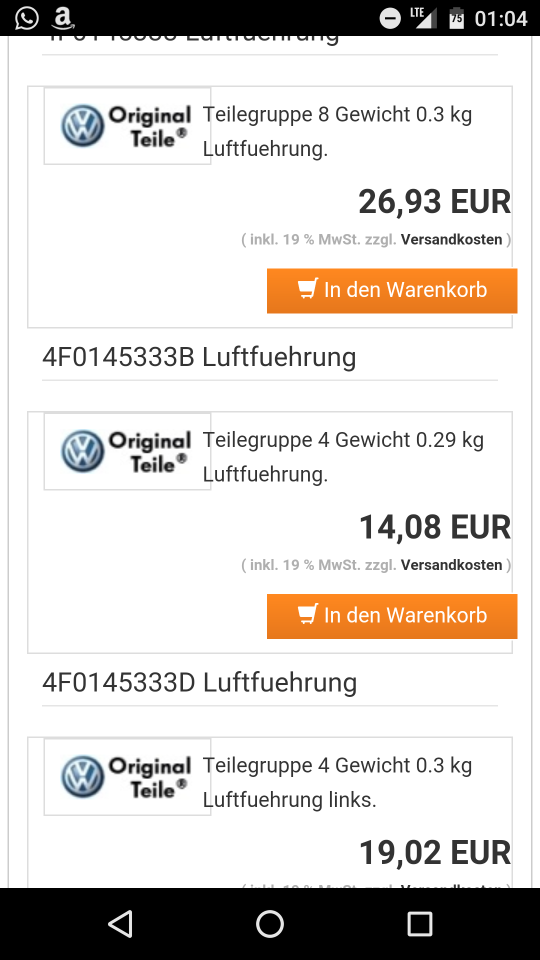 Teilenummer VFL S-Line Stoßstange:welche ist die richtige?