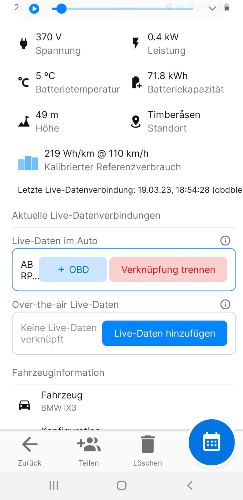 Temperatur-Anzeige unter Fahrinfo