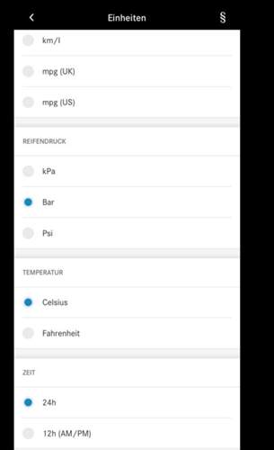 Einheiten einstellen