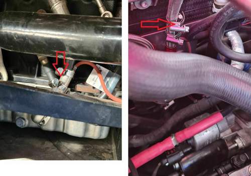 Links:Motor rechts:Getriebeöl