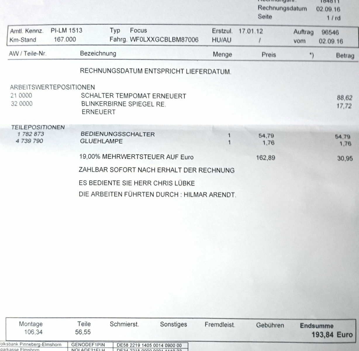 Tempomat, CAN Taste