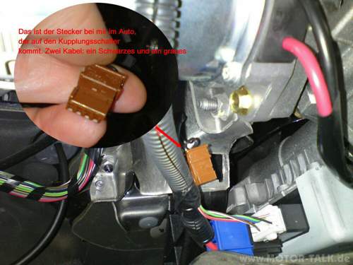 Stecker braun für Kupplungsschalter