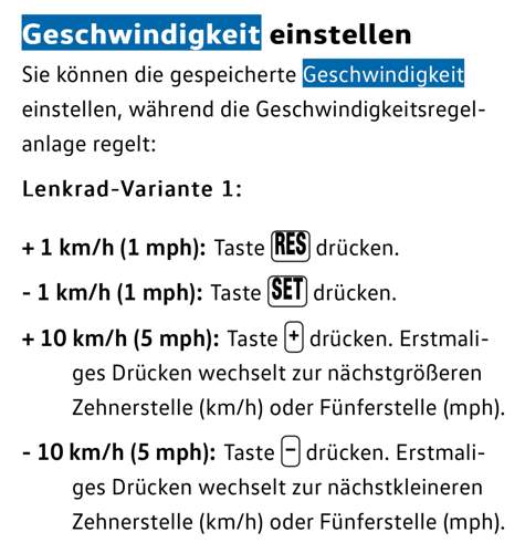 Geschwindigkeit einstellen