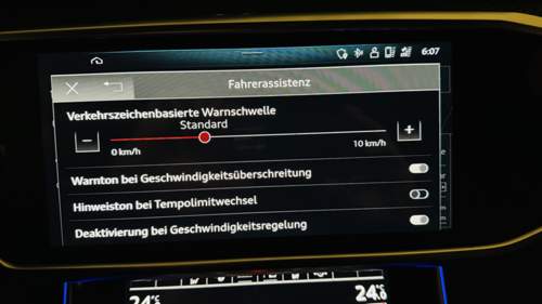 Einstellungen Tempowarner ISA
