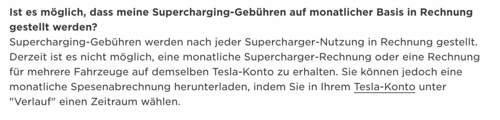 Supercharger Abrechnung