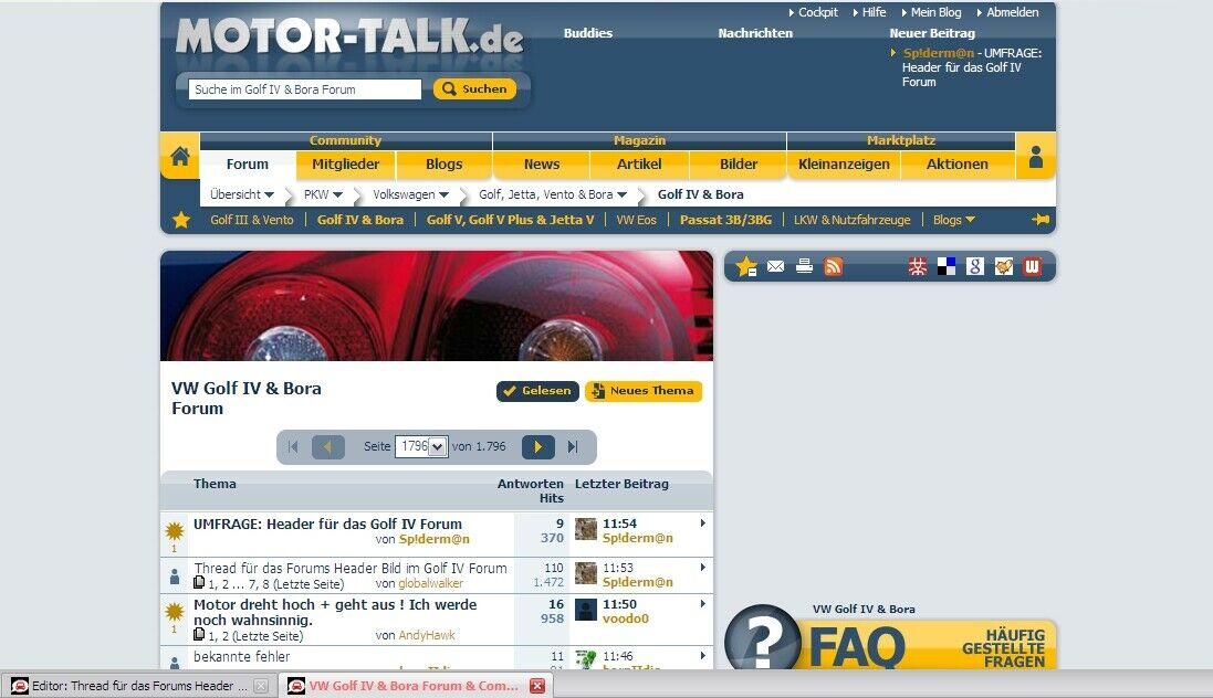 Thread für das Forums Header Bild im Golf IV Forum