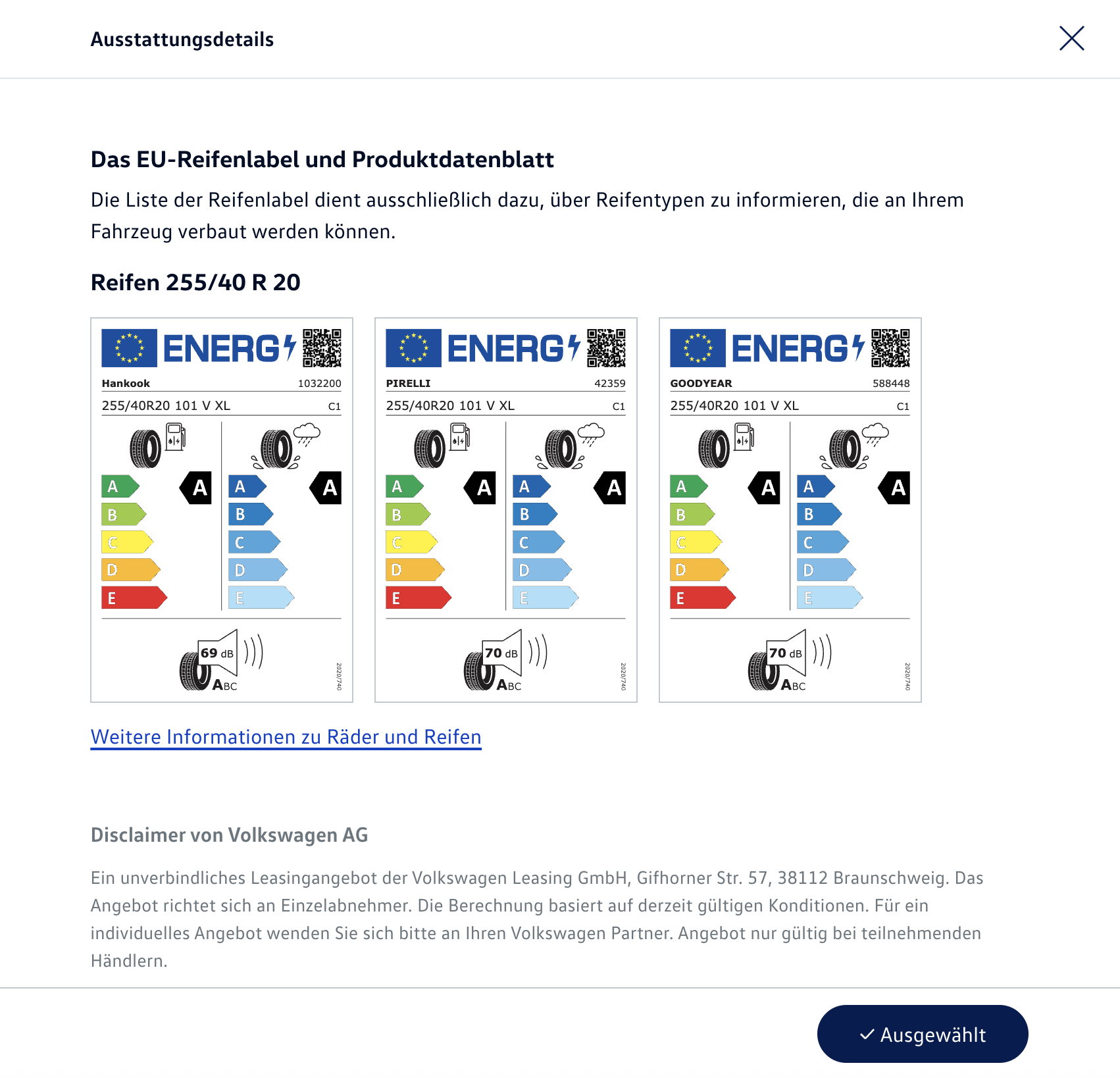 Tiguan 2025 Erstausrüstung Sommerreifen