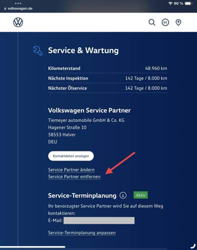 MyVolkswagen - Services Partner