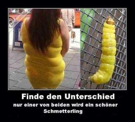 Finde-den-unterschied-frau-raupe
