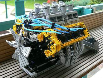 Lego-built-v8-engine
