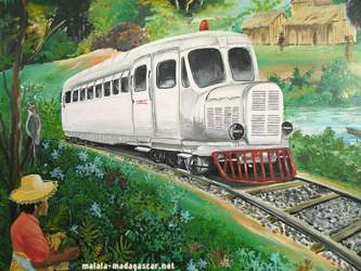 Micheline-wandbild-wandgemaelde-eisenbahn-zug-eisenbahntriebwagen-schienenbus-madarail-madagaskar