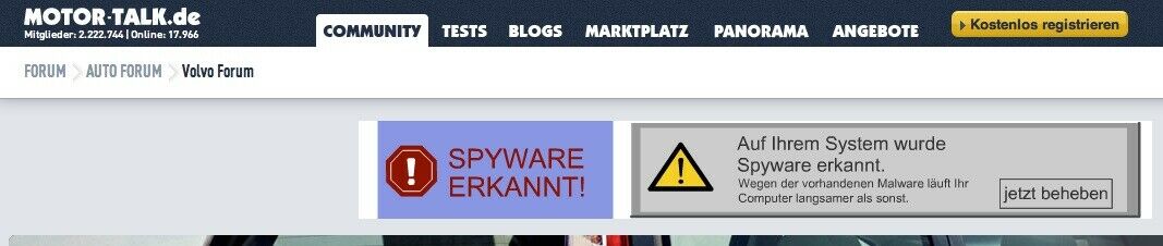 Total nervige Werbung an der Seite