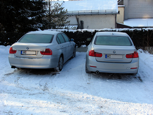 E90 titansilber neben F30 glaciersilber