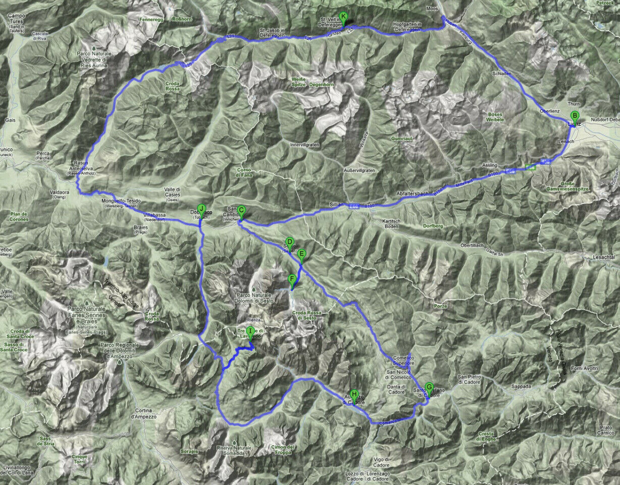 Tourvorschlag Österreich #1 (Kleine Dolomitenrunde)