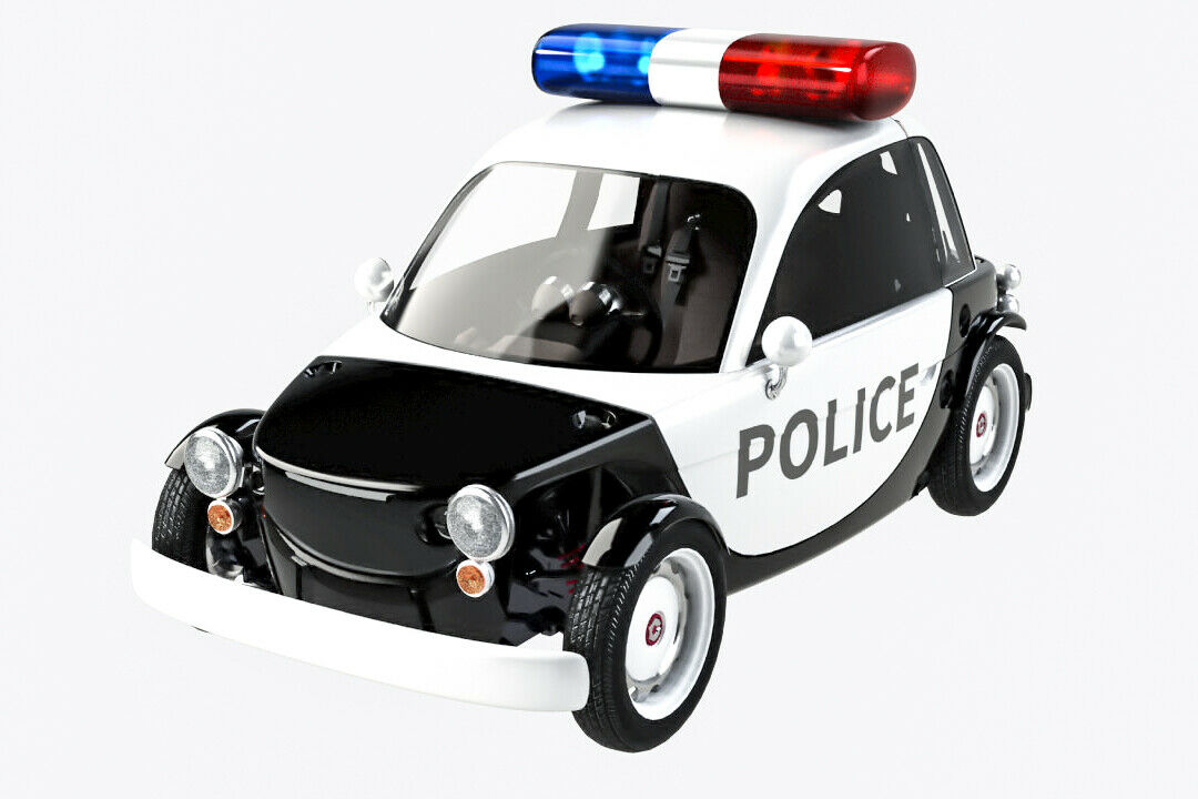 Dieses Fahrzeug gibt es bislang nur auf dem Monitor: Ein Polizeiauto, entworfen von Kindern
