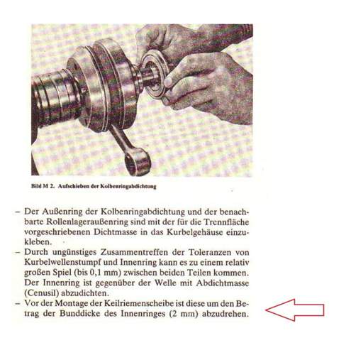 Abdrehen der Riemenscheibe