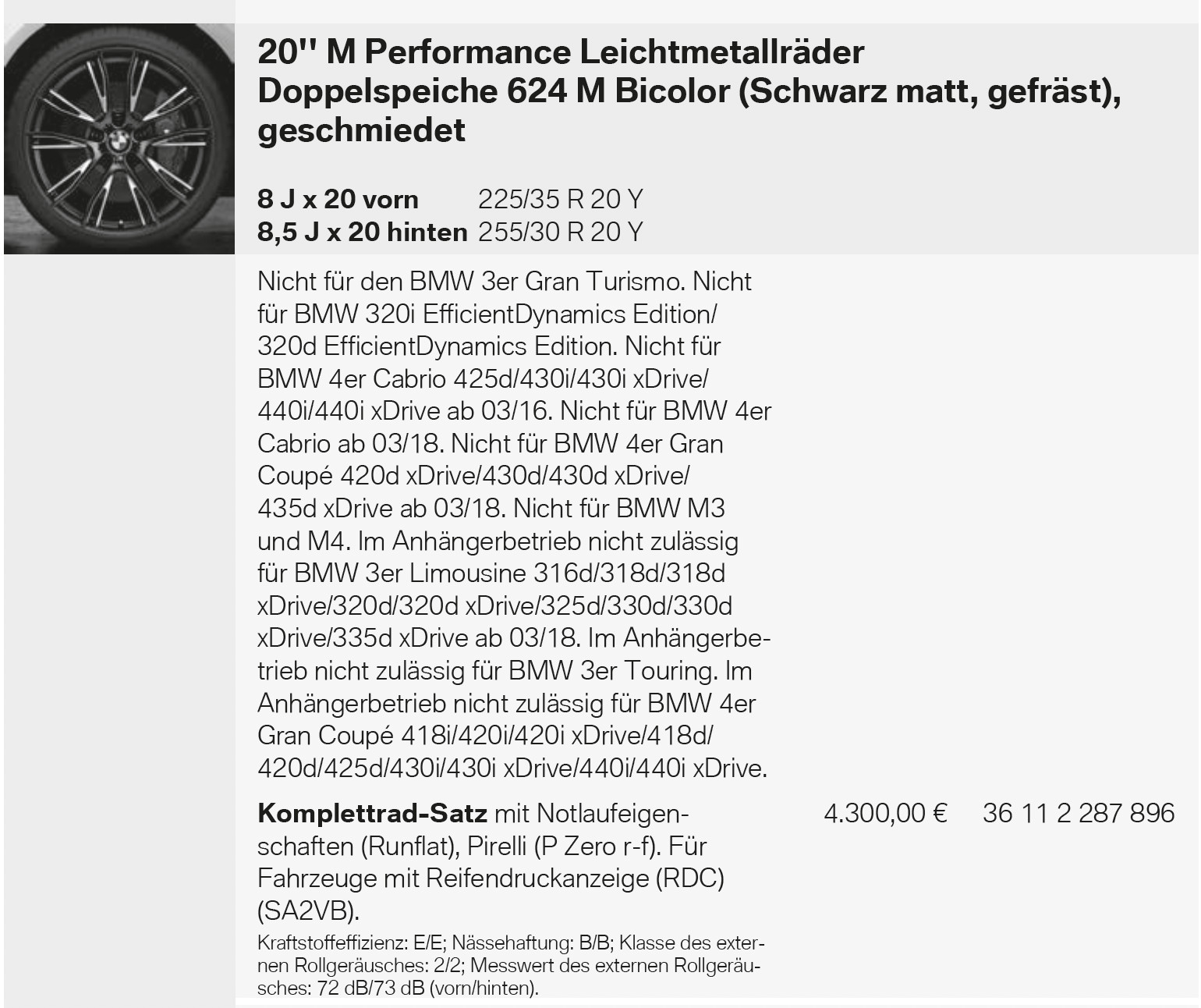 Traglast für BMW Styling 403M Sternspeichen