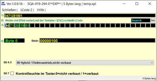 Steuergerät 10 Byte 0