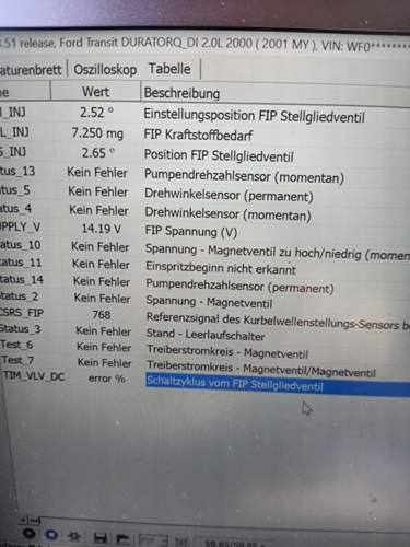 Werte mit ca 1000 Umdrehungen