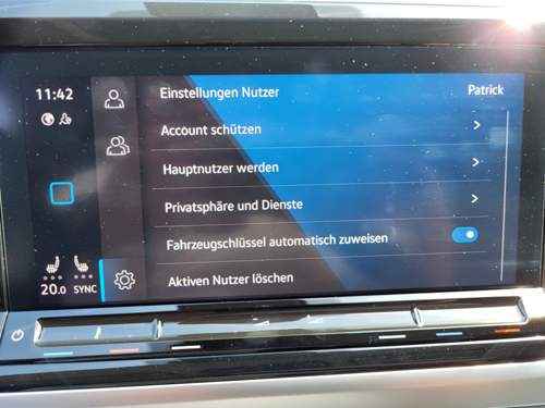 Links unten "Setup" und "Privatsphäre"