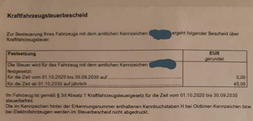Kraftfahrzeugsteuerbescheid