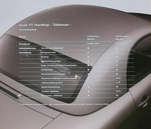 Prospekt von 2002 der Audi AG
