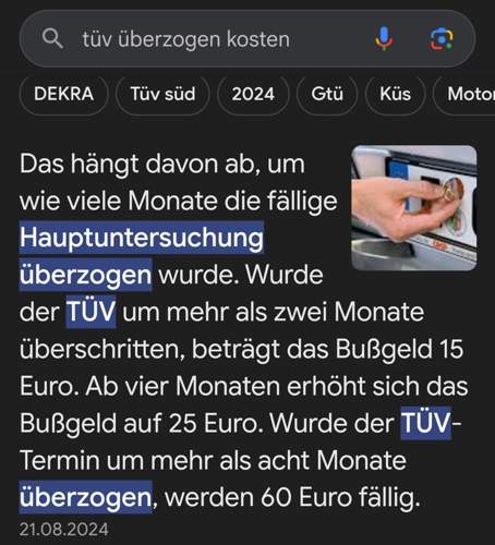 TÜV überzogen