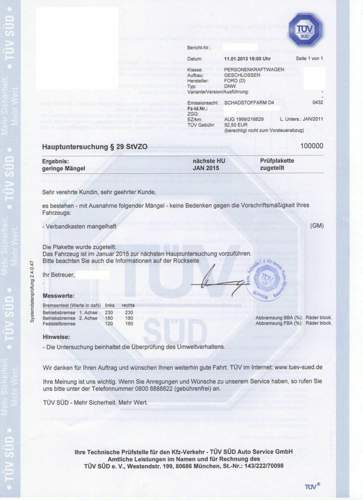 Tuev-bericht