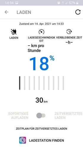 Ankunft mit 18% Akku