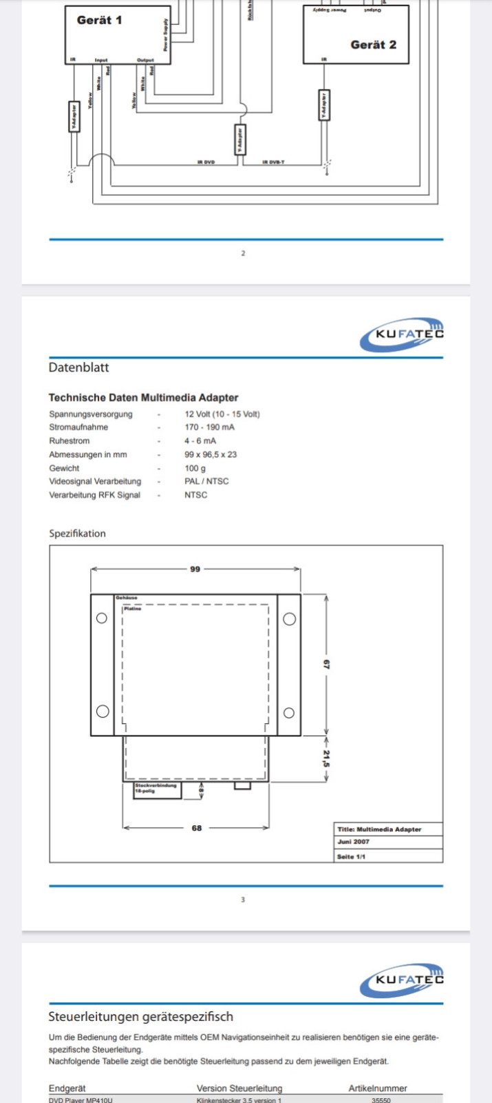 TV Tuner und DVD Player anschließen Comand 2.5
