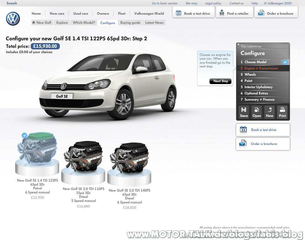 Überblick : VW Konfiguratoren