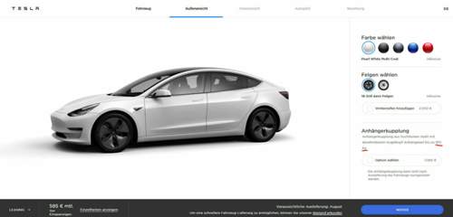 Model 3 Anhängelast