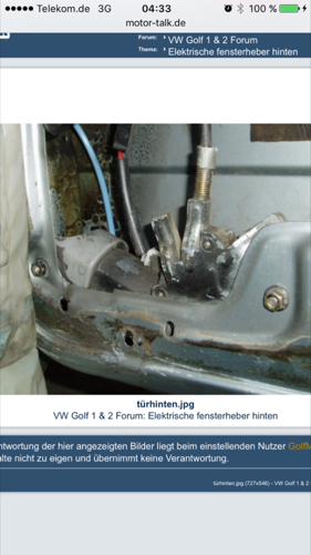 Originaler Heber hinten montiert