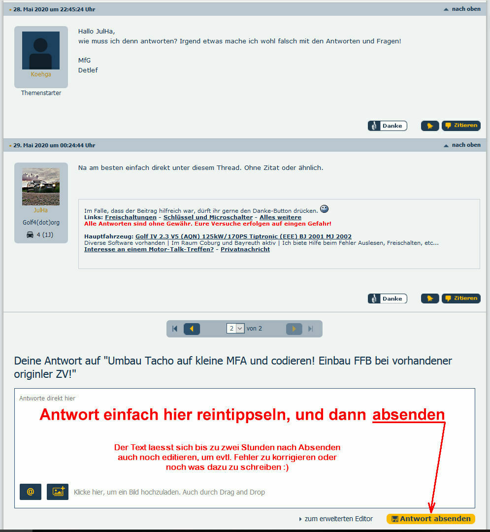 Umbau Tacho auf kleine MFA und codieren! Einbau FFB bei vorhandener originler ZV!