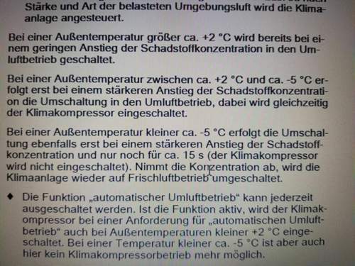 AC bei Umlufttaste