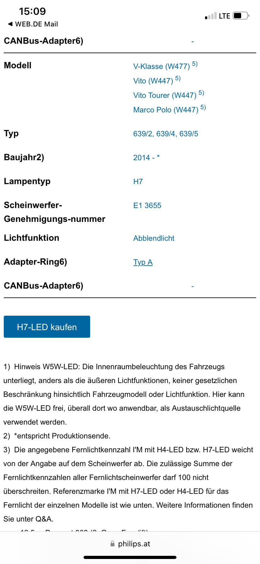 Umrüstung auf LED Baujahr 06.2022