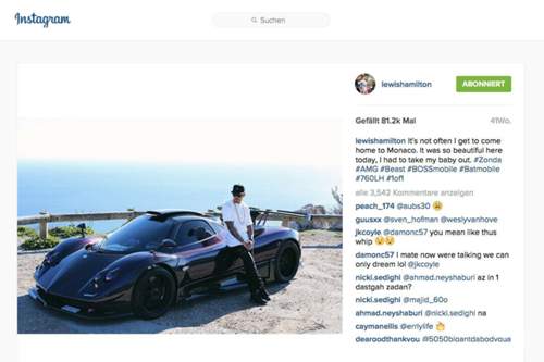 Der Pagani Zonda ist ein speziell für Hamilton angefertigtes Modell - daher das Kürzel "LH"