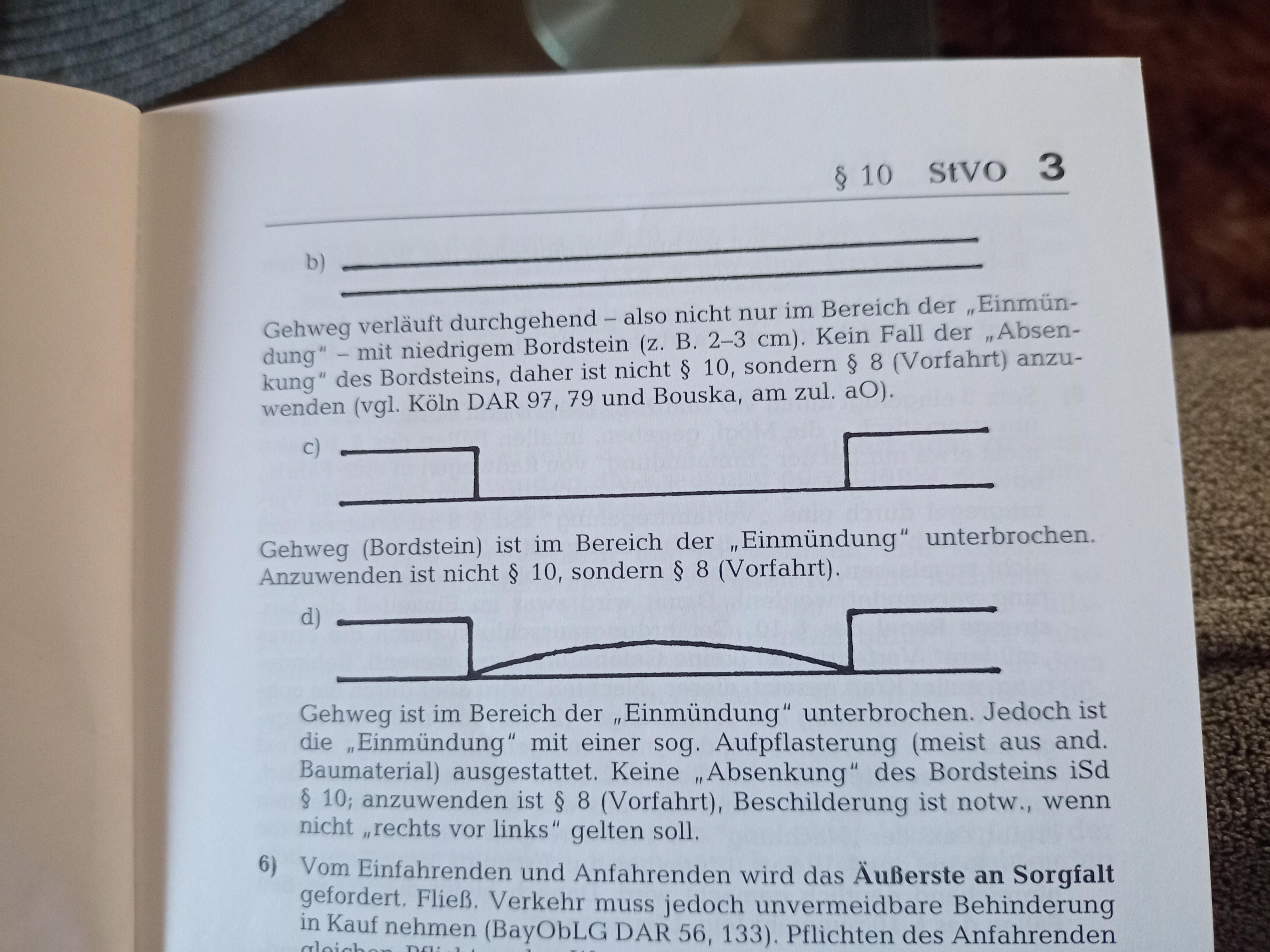 Unklare Vorfahrtssituation mit abgesenktem Bordstein