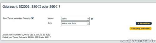 Kein FZ zugewiesen, korrekte Auswahl