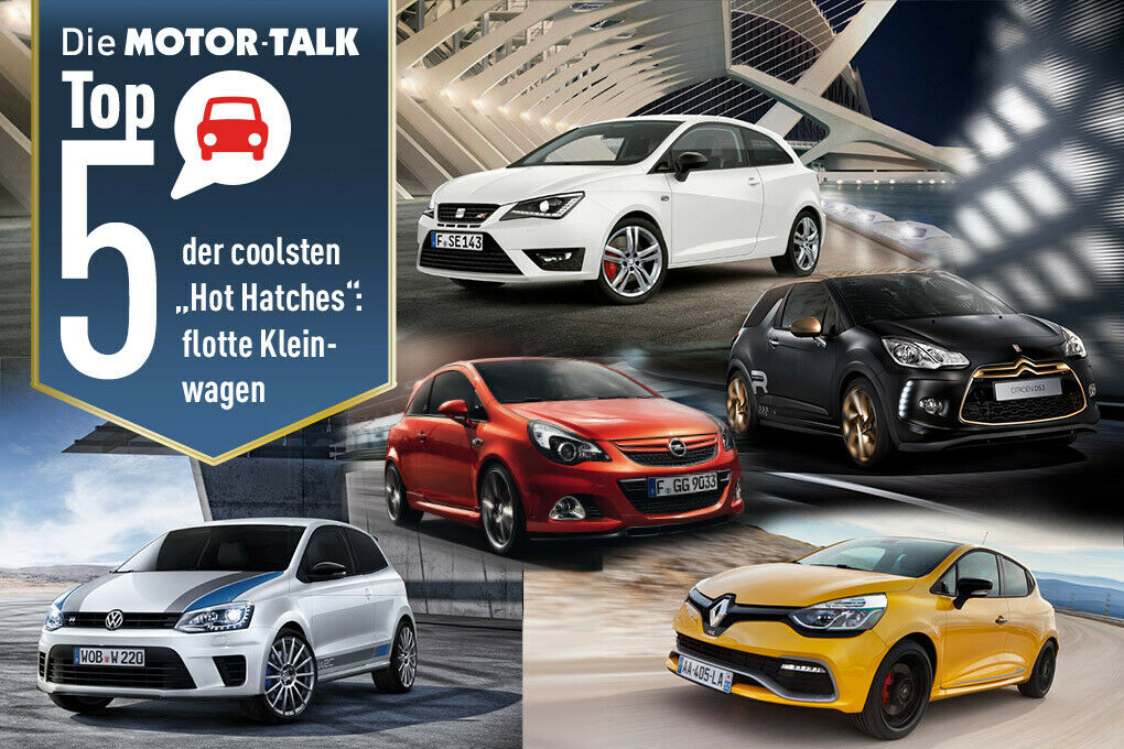 Unsere Top 5 der Hot Hatches in der Kleinwagen-Klasse: Polo, Corsa, DS3, Clio und Ibiza.